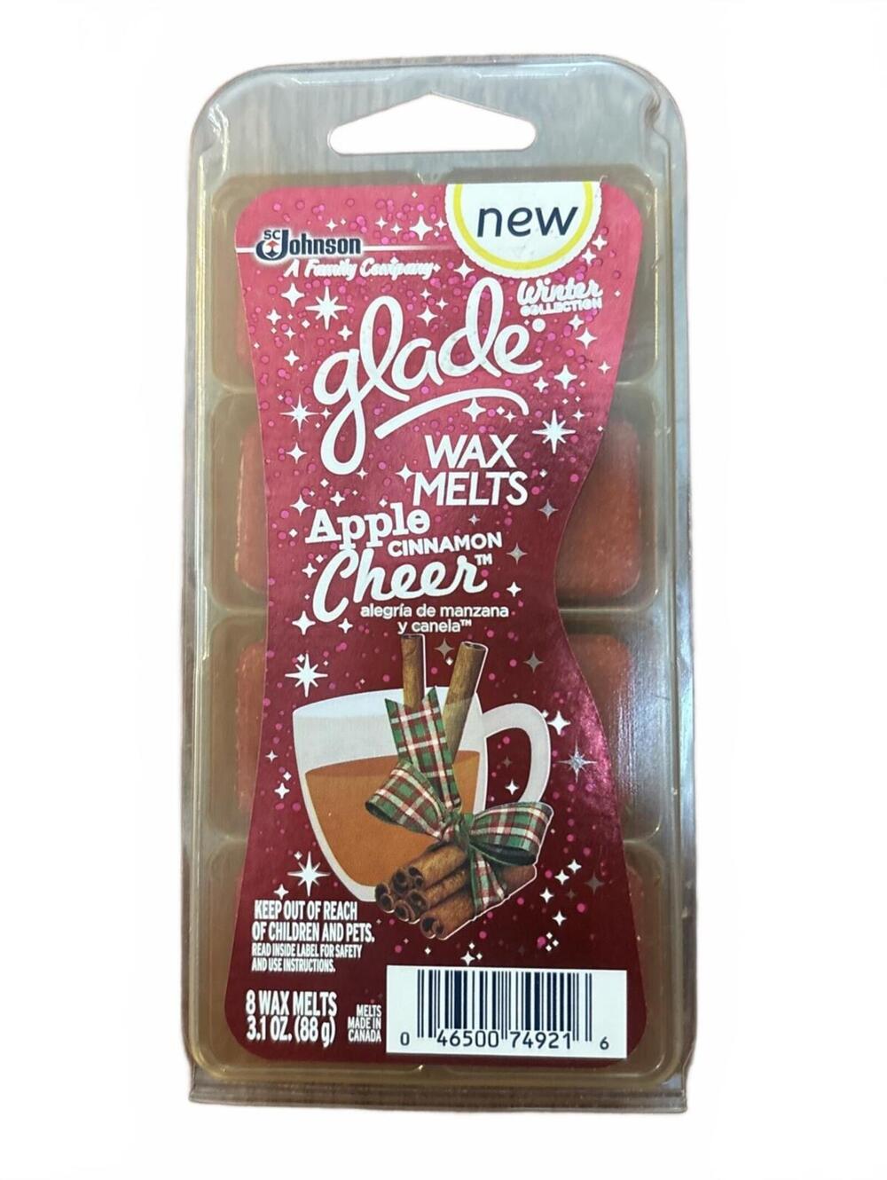 NIP! Glade Wax Melts Apple Cinnamon Cheer Winter Scent 8-count